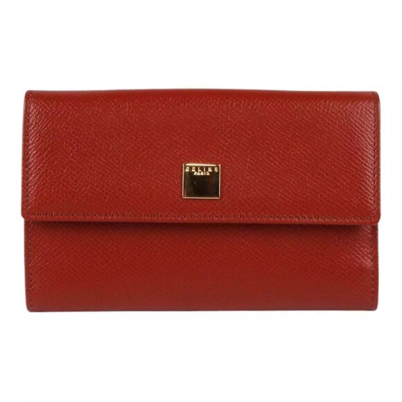 Authentic Celine Paris Red leather Wallet - Picture 1 of 11